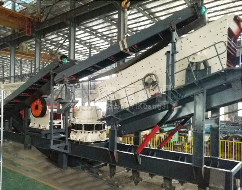 广东时产200吨河卵石机移动破碎生产线