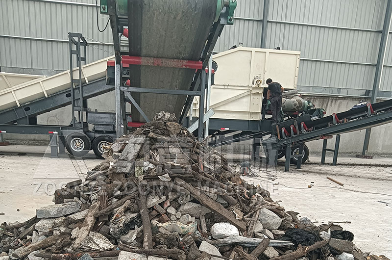 筛分木材、石块 筛分木材、石块